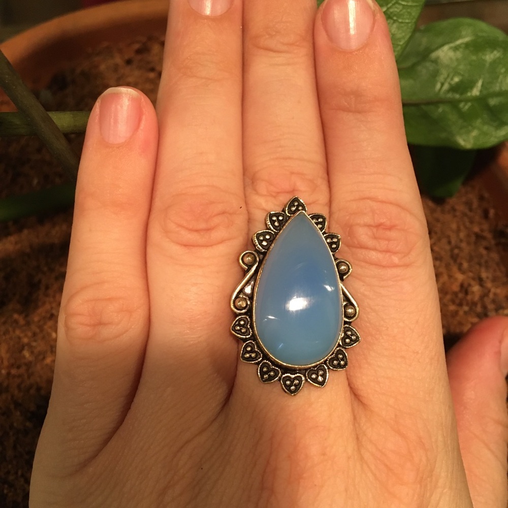 💙 Blue Chalcedony & Sterling Silver Ring 💙